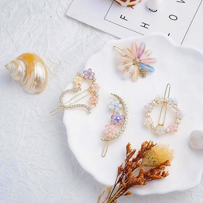 Obraz Kwiatowe spinki do włosów z kamieniami 4 szt.