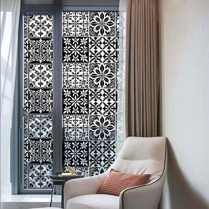 Obrazek z Dekoracyjna folia na okno - vintage mozaika