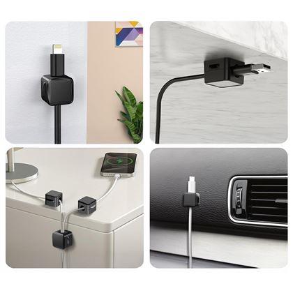 Obrazek z Magnetyczne samoprzylepne uchwyty na kable, 6 szt.