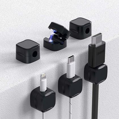 Obrazek z Magnetyczne samoprzylepne uchwyty na kable, 6 szt.