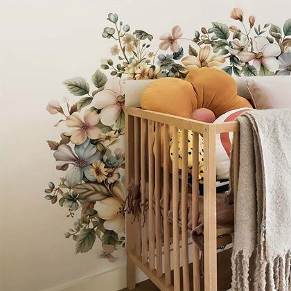 Obrazek z Naklejka ścienna z kwiatami