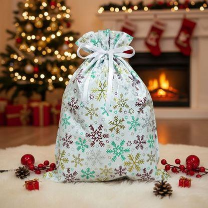 Obraz Worek do pakowania prezentów świątecznych ze sznurkiem - 51x39 cm