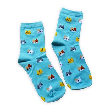Obrazek z Skarpetki z kotkami - niebieskie