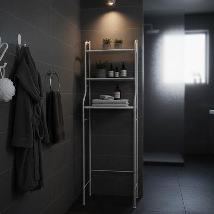 Obrazek z Regał półkowy nad toaletę - biały