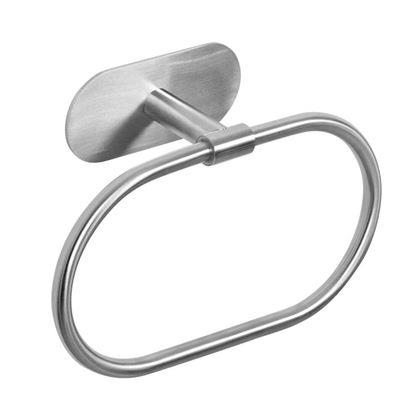 Obrazek z Samoprzylepny uchwyt na ręczniki okrągły - srebrny