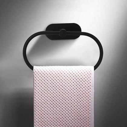 Obrazek z Samoprzylepny uchwyt na ręczniki okrągły - czarny