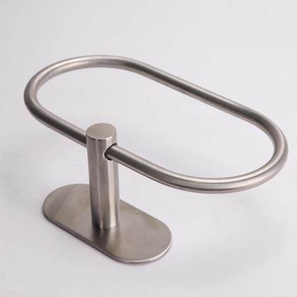 Obrazek z Samoprzylepny uchwyt na ręczniki okrągły - srebrny