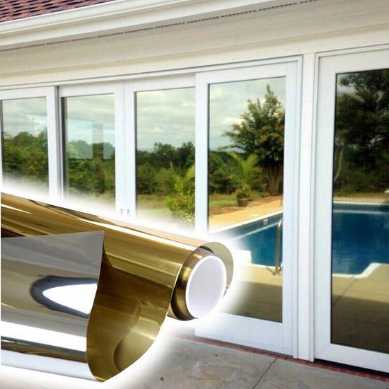 Obrazek z Folia lustrzana na okna 200 cm  - złota