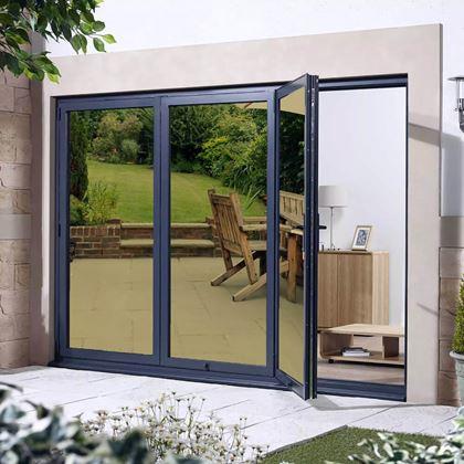 Obrazek z Folia lustrzana na okna 200 cm  - złota