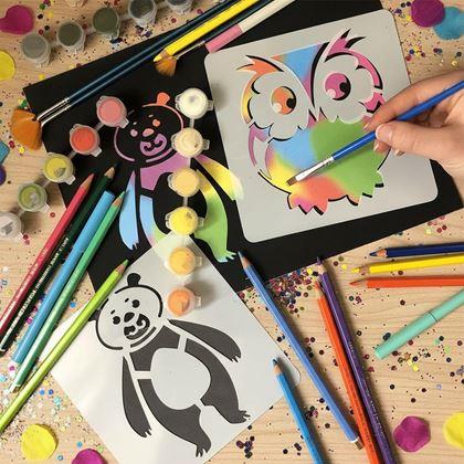 Obrazek z Szablony zwierzątek do malowania 13x13 cm 12 szt