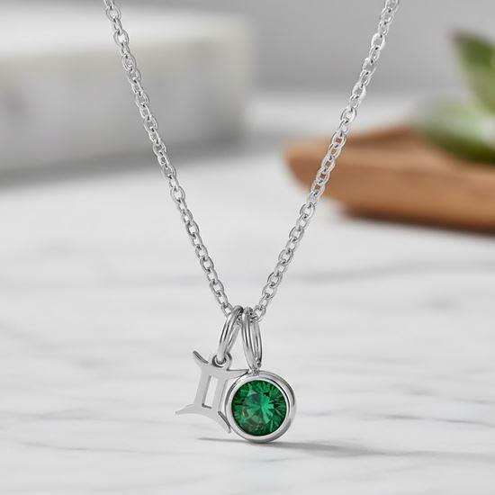 Obrazek z Łańcuszek z zawieszką znaku zodiaku - Bliźnięta