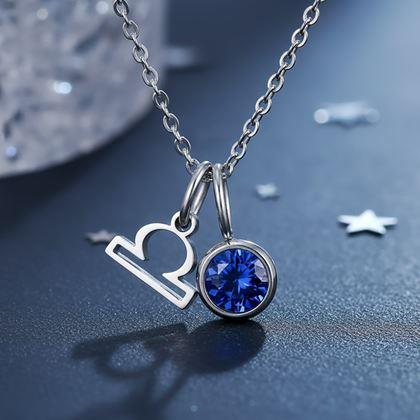 Obrazek z Łańcuszek z zawieszką znaku zodiaku - Wagi