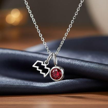 Obrazek z Łańcuszek z zawieszką znaku zodiaku - Wodnik