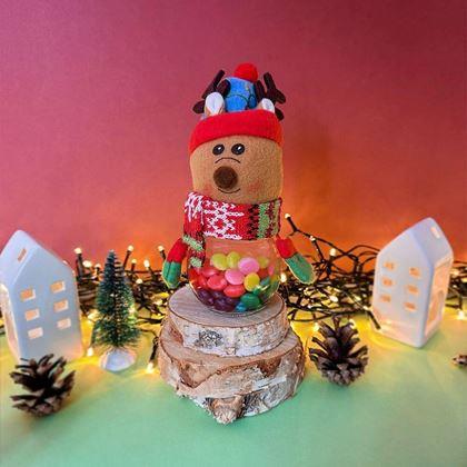 Obrazek z Świąteczna puszka na słodycze -  renifer