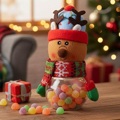 Obrazek z Świąteczna puszka na słodycze -  renifer