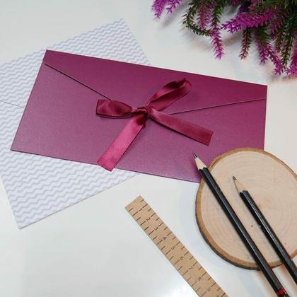 Obrazek z Koperta prezentowa z wstążką -  bordowa