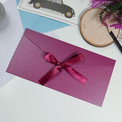 Obrazek z Koperta prezentowa z wstążką -  bordowa