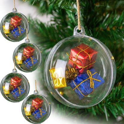 Obraz Przezroczyste ozdoby świąteczne 5 sztuk - do napełnienia.