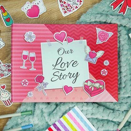 Obrazek z Dziennik wspomnień/fotoalbum dla par + kreatywny zestaw naklejek