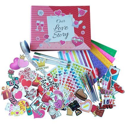 Obrazek z Dziennik wspomnień/fotoalbum dla par + kreatywny zestaw naklejek