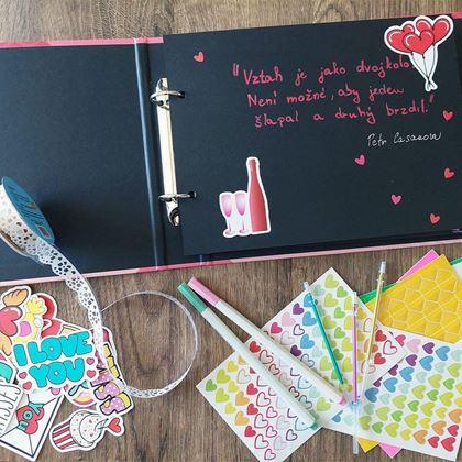 Obrazek z Dziennik wspomnień/fotoalbum dla par + kreatywny zestaw naklejek