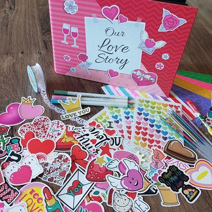 Obrazek z Dziennik wspomnień/fotoalbum dla par + kreatywny zestaw naklejek