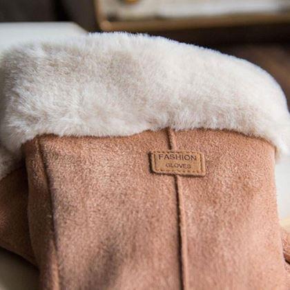 Obrazek z Rękawiczki z futerkiem  -  brązowe