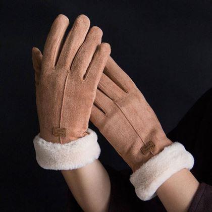 Obrazek z Rękawiczki z futerkiem  -  brązowe
