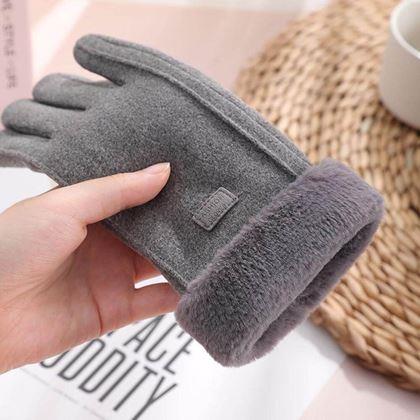 Obrazek z Rękawiczki z futerkiem  -  szare