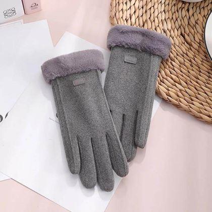 Obrazek z Rękawiczki z futerkiem  -  szare