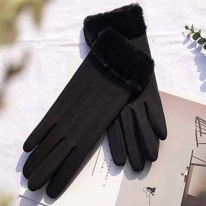 Obrazek z Rękawiczki z futerkiem  -  czarne