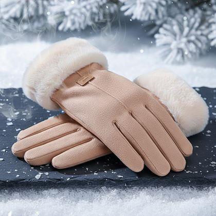 Obrazek z Rękawiczki z futerkiem  -  brązowe