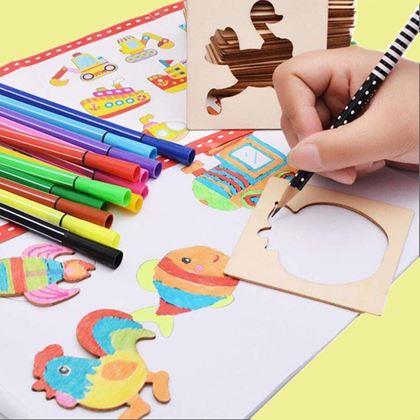 Obrazek z Drewniany zestaw do rysowania 100 szt