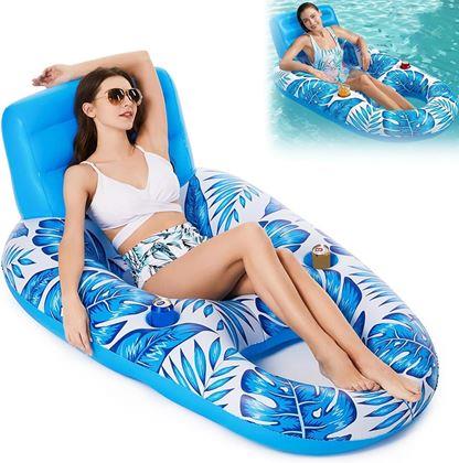 Obrazek z Nadmuchiwany fotel do wody z uchwytami na napoje