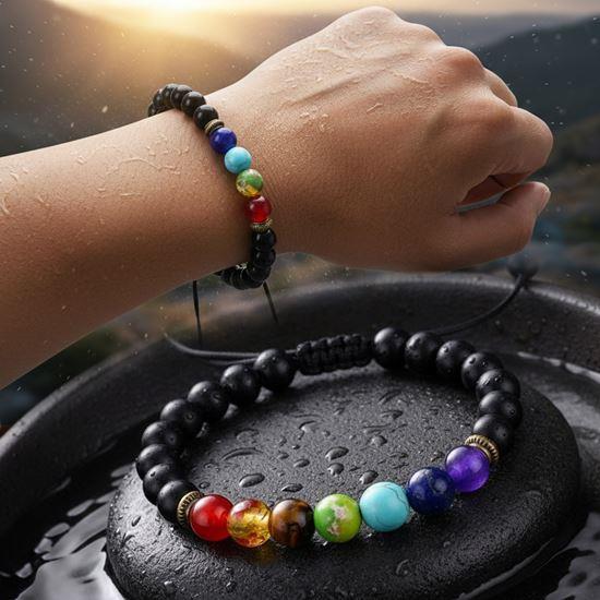 Obrazek z Mineralna bransoletka siedem czakr