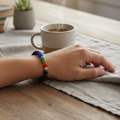 Obrazek z Mineralna bransoletka siedem czakr