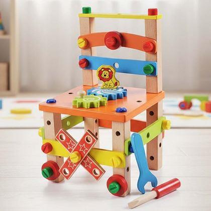 Obrazek z Drewniane krzesełko edukacyjne