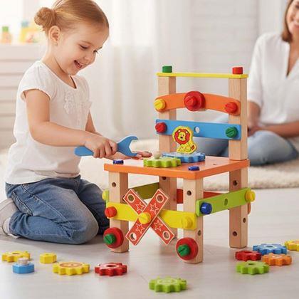 Obrazek z Drewniane krzesełko edukacyjne