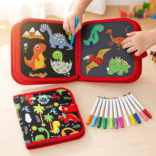 Obrazek z Dziecięca książeczka do rysowania z markerami -  dinozaury