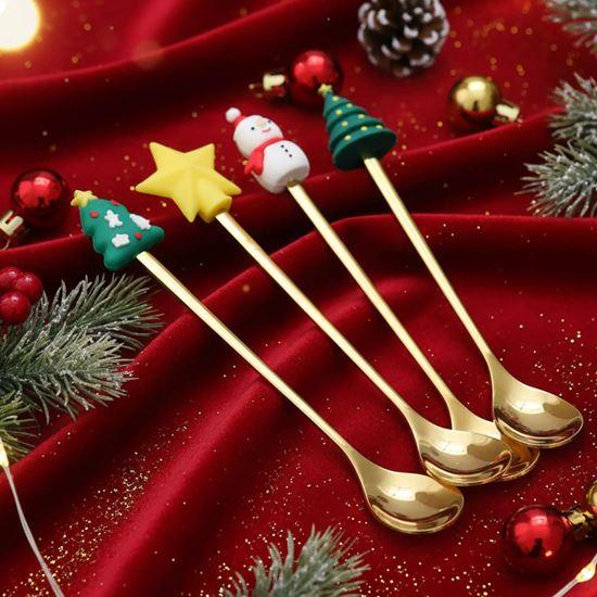 Obrazek z Zestaw świątecznych łyżeczek w ozdobnym pudełku 4 szt.