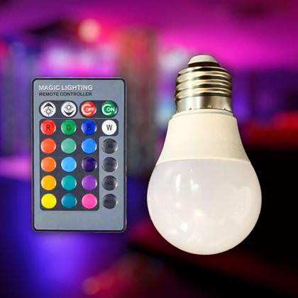 Obrazek z Żarówka LED RGB ze sterownikiem - 16 kolorów