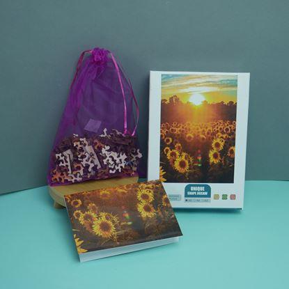 Obraz Drewniane puzzle o nieregularnych kształtach 