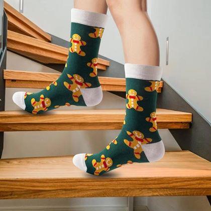 Obrazek z Ponožky s vánočním vzorem - perníčky