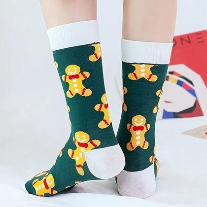 Obrazek z Ponožky s vánočním vzorem - perníčky