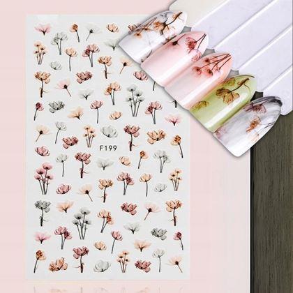 Obrazek z Zestaw naklejek na paznokcie - 79 szt. kwiatów łąkowych