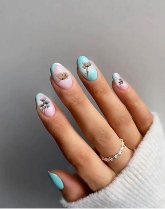 Obrazek z Zestaw naklejek na paznokcie - 79 szt. kwiatów łąkowych