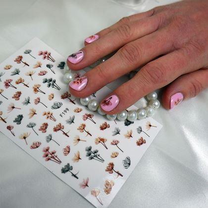 Obrazek z Zestaw naklejek na paznokcie - 79 szt. kwiatów łąkowych