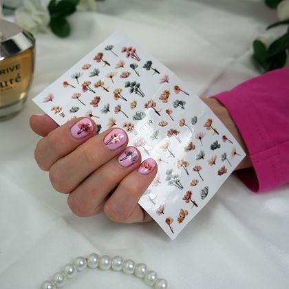 Obrazek z Zestaw naklejek na paznokcie - 79 szt. kwiatów łąkowych