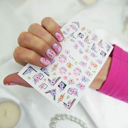 Obrazek z Zestaw naklejek na paznokcie - 71 szt. kwiatów