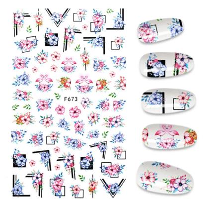 Obrazek z Zestaw naklejek na paznokcie - 71 szt. kwiatów